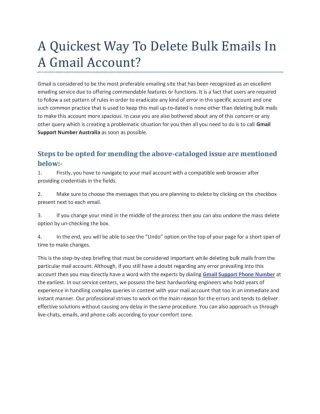 A Quickest Way To Delete Bulk Emails In A Gmail Account