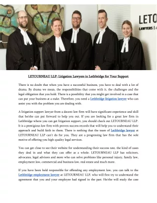 LETOURNEAU LLP Litigation Lawyers in Lethbridge for Your Support