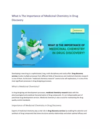 What Is The Importance of Medicinal Chemistry in Drug Discovery-converted
