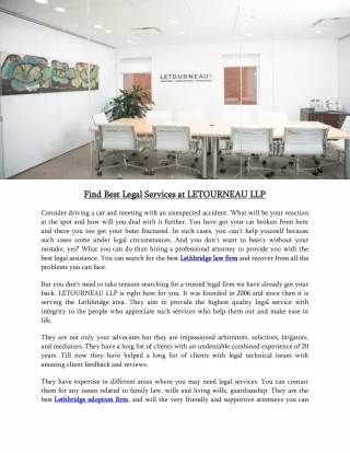 Find Best Legal Services at LETOURNEAU LLP