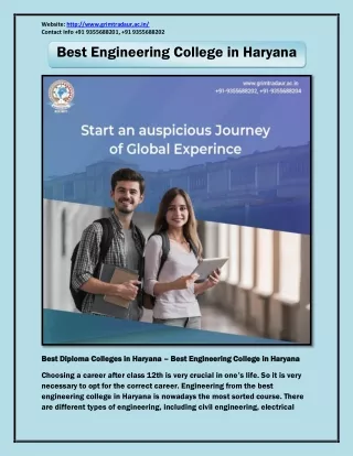 Best Engineering College in Haryana - Btech College in Haryana - M Tech Colleges