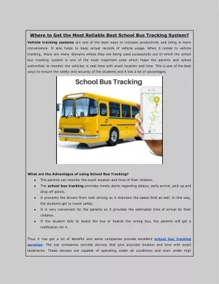 Where to Get the Most Reliable Best School Bus Tracking System?