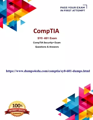 SY0-601 Real Exam Questions Answers - CompTIA SY0-601 Dumps PDF
