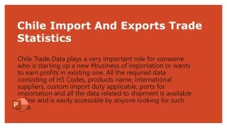chile import and exports trade statistics