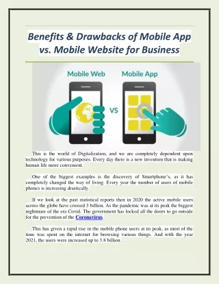 Benefits & Drawbacks of Mobile App vs. Mobile Website for Business
