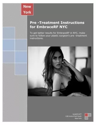 Pre -Treatment Instructions for EmbraceRF NYC