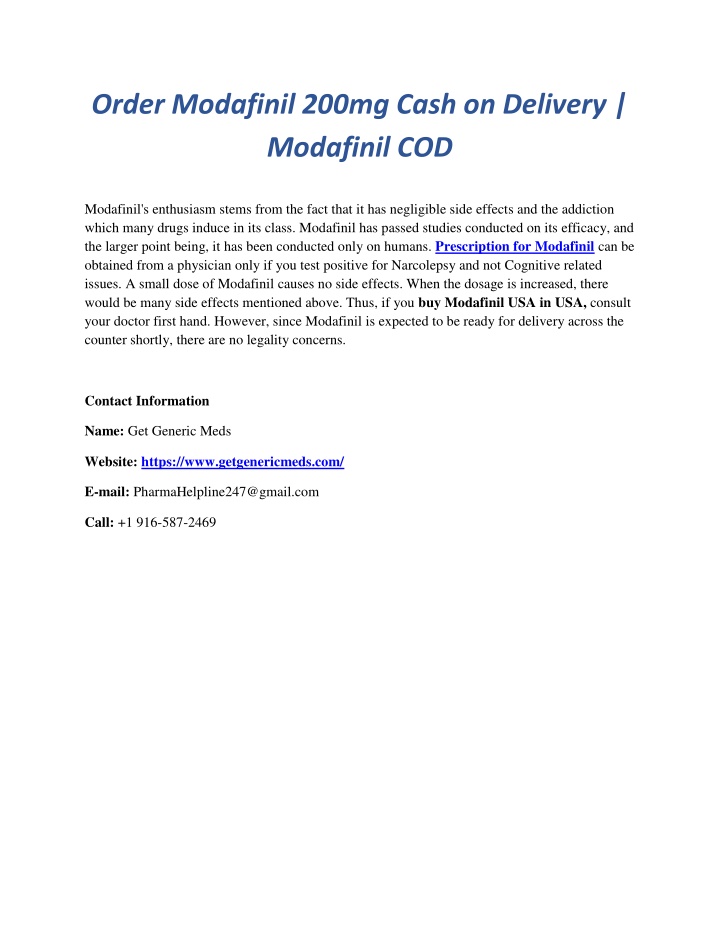 order modafinil 200mg cash on delivery modafinil