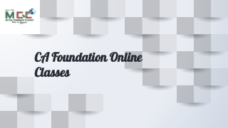 Best CA Foundation Online Classes