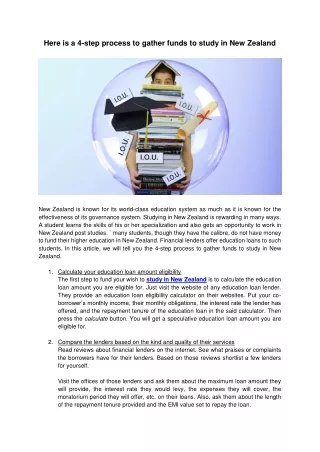 Here is a 4-step process to gather funds to study in New Zealand