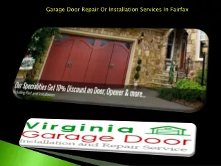 Garage Door Repair Or Instalation Services In Fairfax