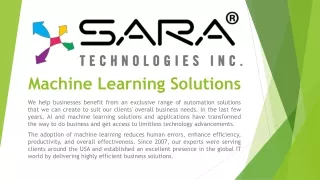 machine learning solutions