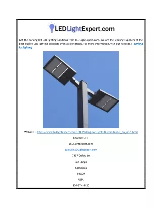 get the parking lot led lighting solutions from