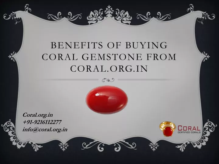 benefits of buying coral gemstone from coral org in
