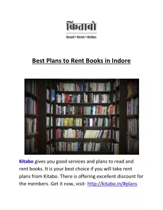 Best Plans to Rent Books in Indore