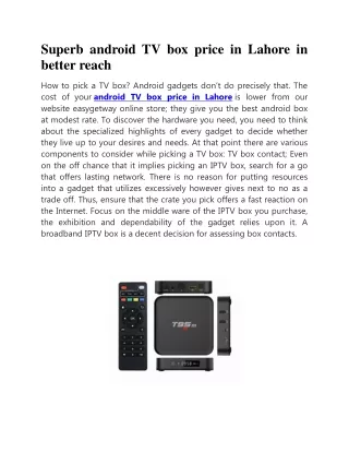 superb android tv box price in lahore in better
