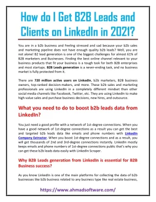 how do i get b2b leads and clients on linkedin