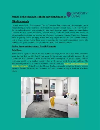 where is the cheapest student accommodation in