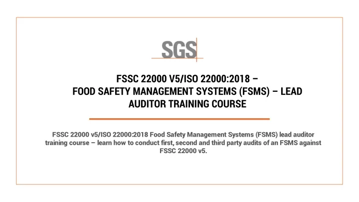 fssc 22000 v5 iso 22000 2018 food safety