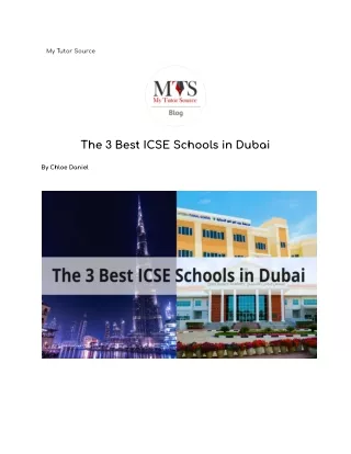 The 3 Best ICSE Schools in Dubai