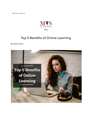 Top 5 Benefits of Online Learning