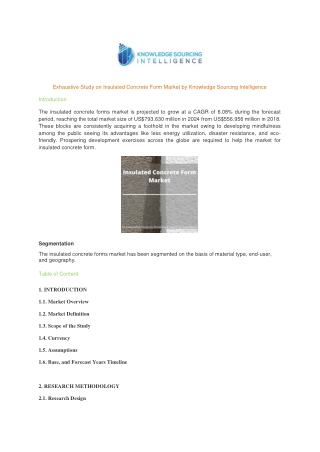 exhaustive study on insulated concrete form