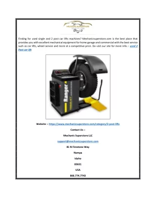 finding for used single and 2 post car lifts