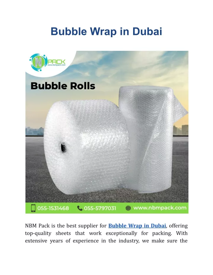 bubble wrap in dubai