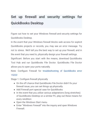 set up firewall and security settings for