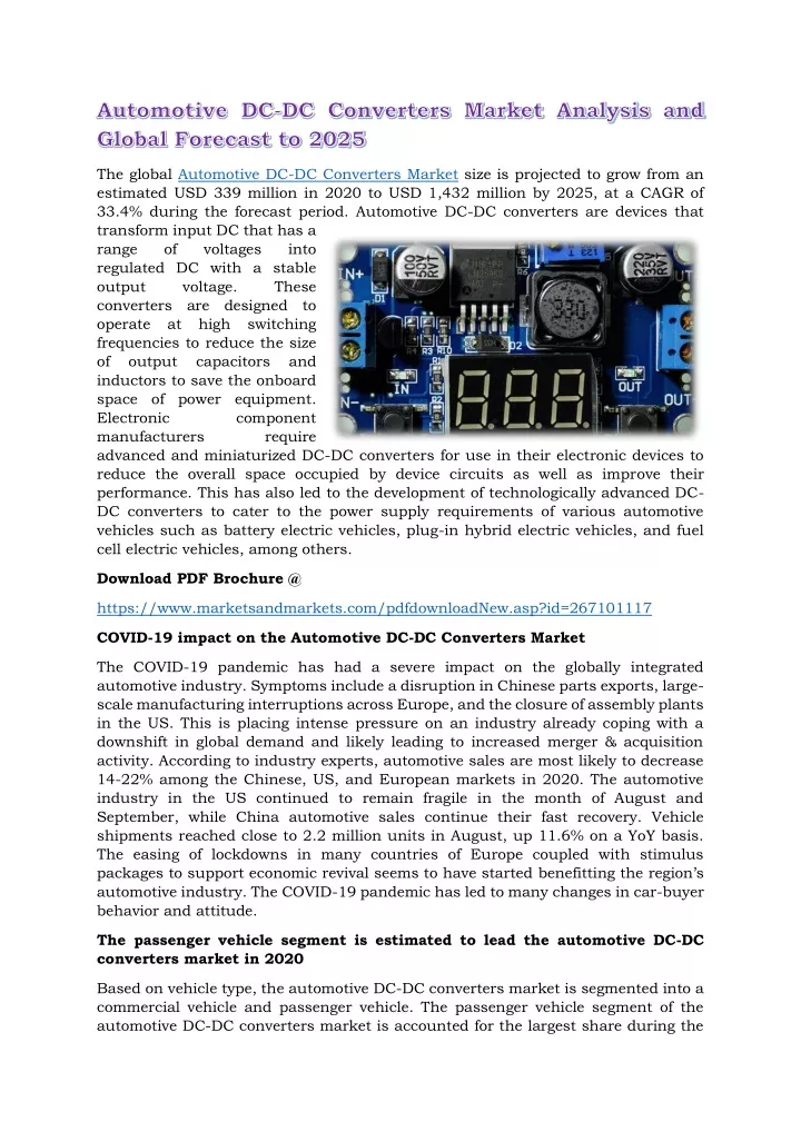 the global automotive dc dc converters market