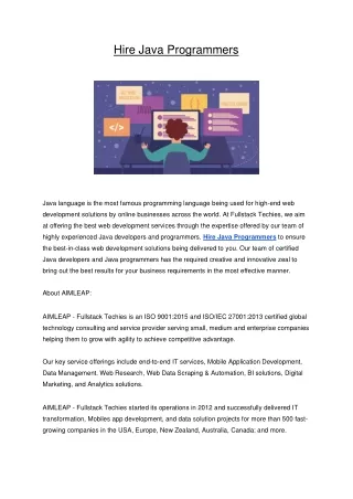 hire java programmers