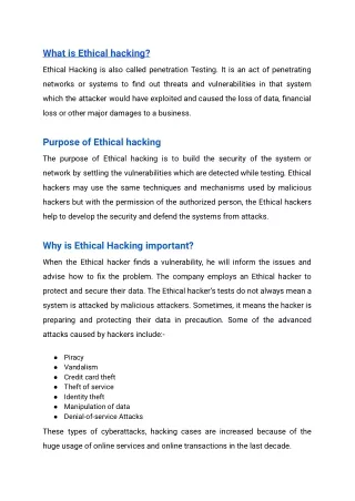 What is Ethical hacking