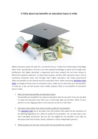 5 FAQs about tax benefits on education loans in India