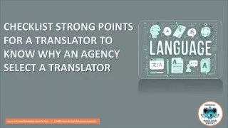 checklist strong points for a translator to know