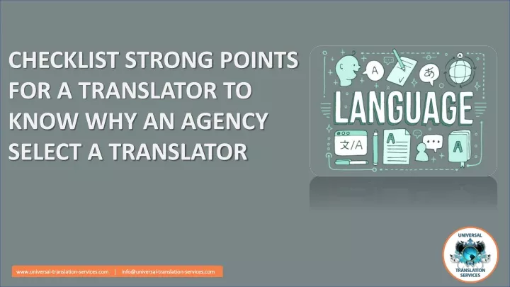 checklist strong points for a translator to know