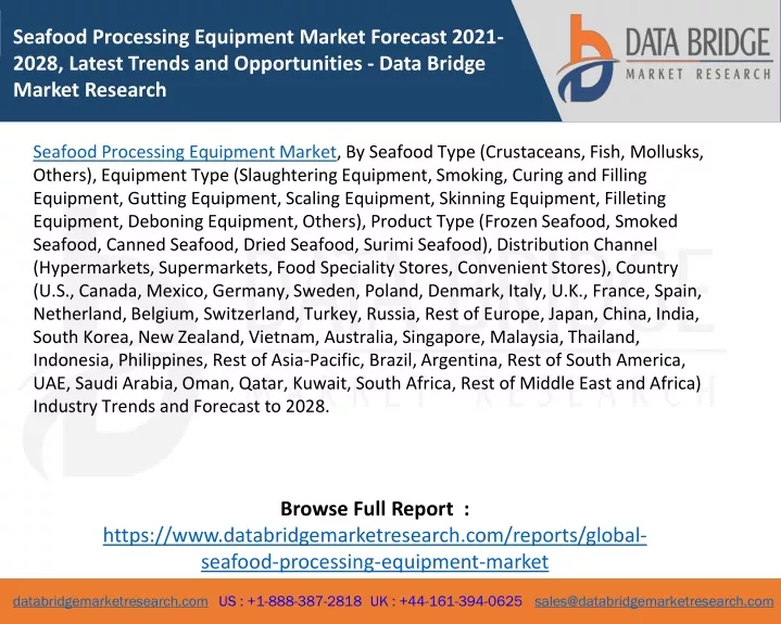 seafood processing equipment market forecast 2021
