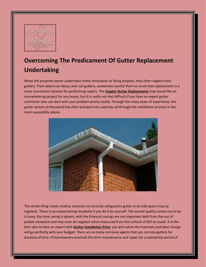 overcoming the predicament of gutter replacement