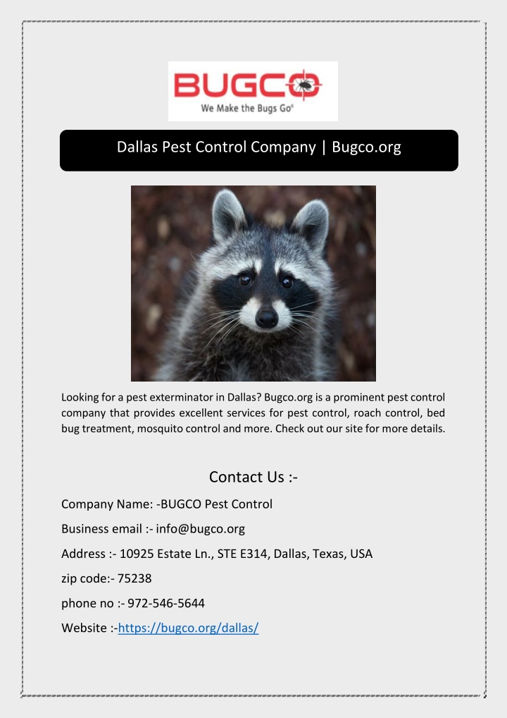 PPT - Dallas Pest Control Company | Bugco.org PowerPoint Presentation ...