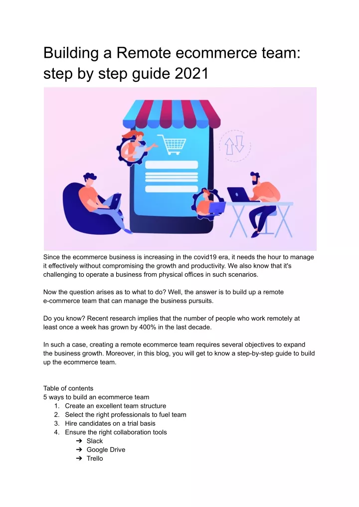building a remote ecommerce team step by step