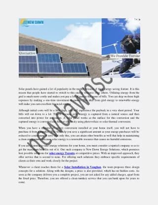 solar power installation companies Mississauga