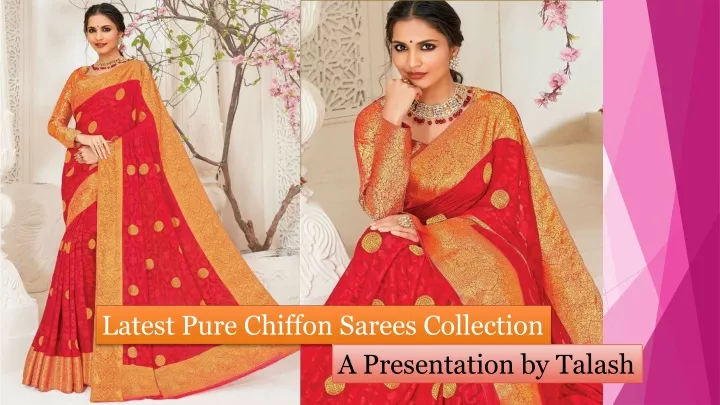 latest pure chiffon sarees collection