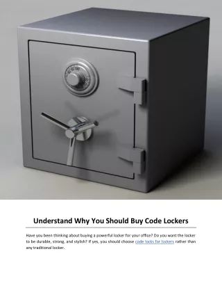 understand why you should buy code lockers
