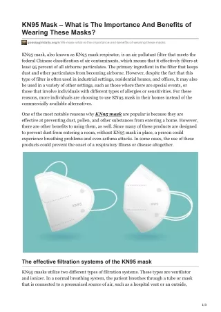 KN95 Mask – What is The Importance And Benefits of Wearing These Masks?