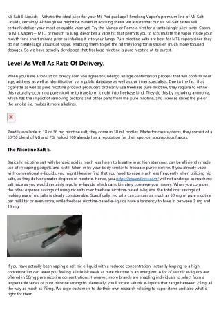 Pure Nicotine Salt E.