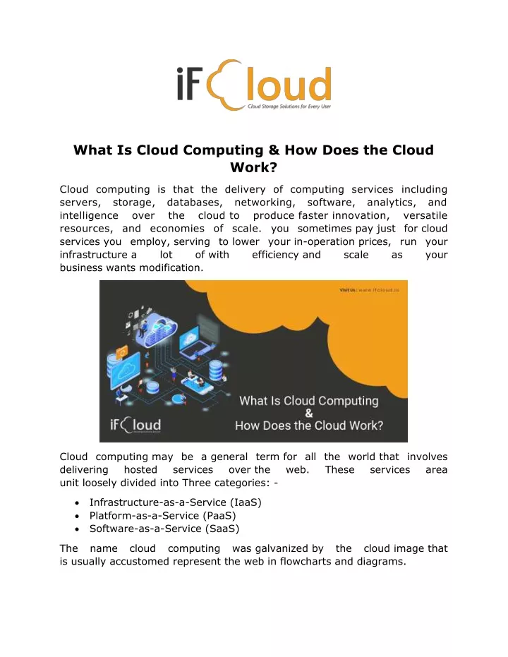 what is cloud computing how does the cloud work
