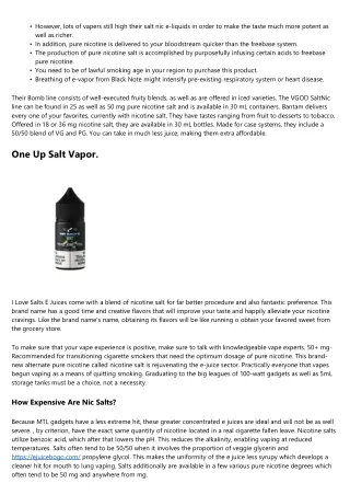Nicotine Salt Vs Freebase? Why Nicotine Salt Is The Brand-new Fad