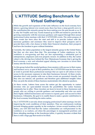 l attitude setting benchmark for virtual