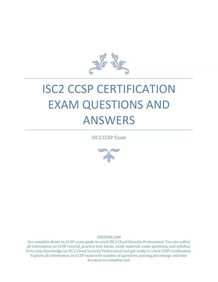 isc2 ccsp certification exam questions and answers