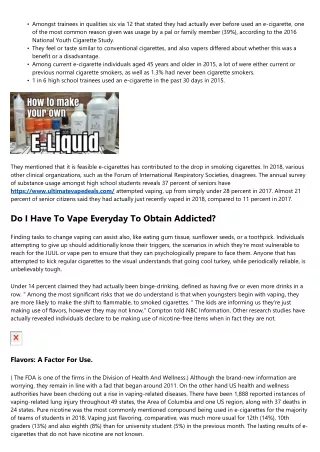 Extra Teenagers Are Vaping, And Also Numerous Assume It's Pure Nicotine.