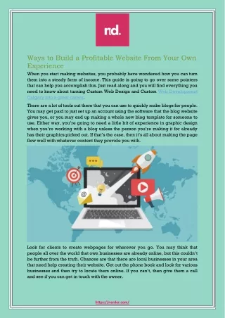 ways to build a profitable website from your