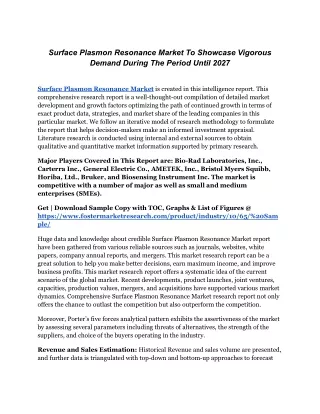 surface plasmon resonance market to showcase